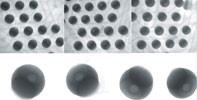 Figure 3. The angled views above, and single ball images, confirm that the void shown is at the ball-to-device interface